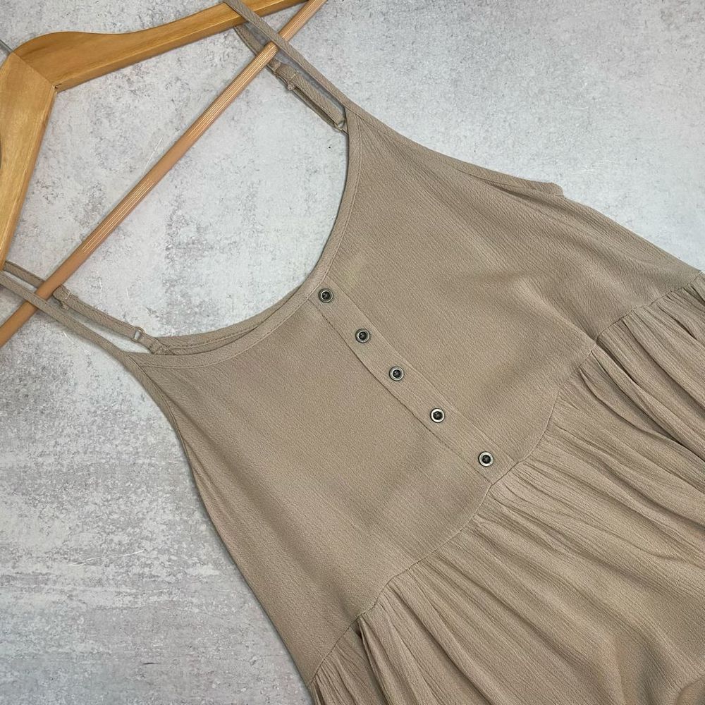 Taupe Cream Maxi Dress Size S